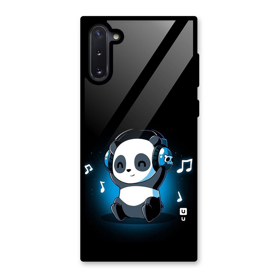 Adorable Panda Enjoying Music Glass Back Case for Galaxy Note 10