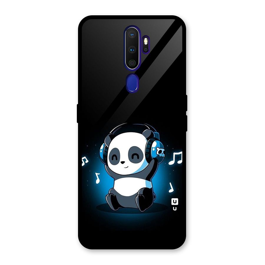 Adorable Panda Enjoying Music Glass Back Case for Oppo A9 (2020)