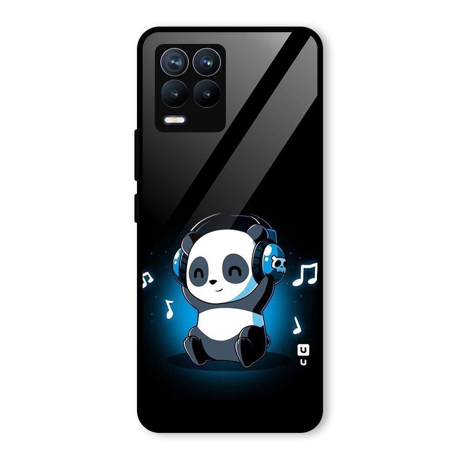 Adorable Panda Enjoying Music Glass Back Case for Realme 8