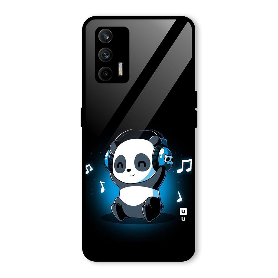 Adorable Panda Enjoying Music Glass Back Case for Realme GT 5G