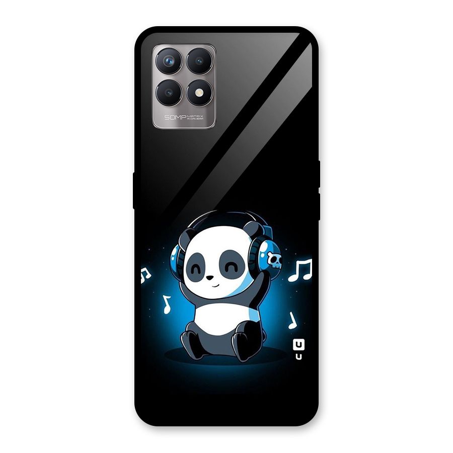 Adorable Panda Enjoying Music Glass Back Case for Realme Narzo 50