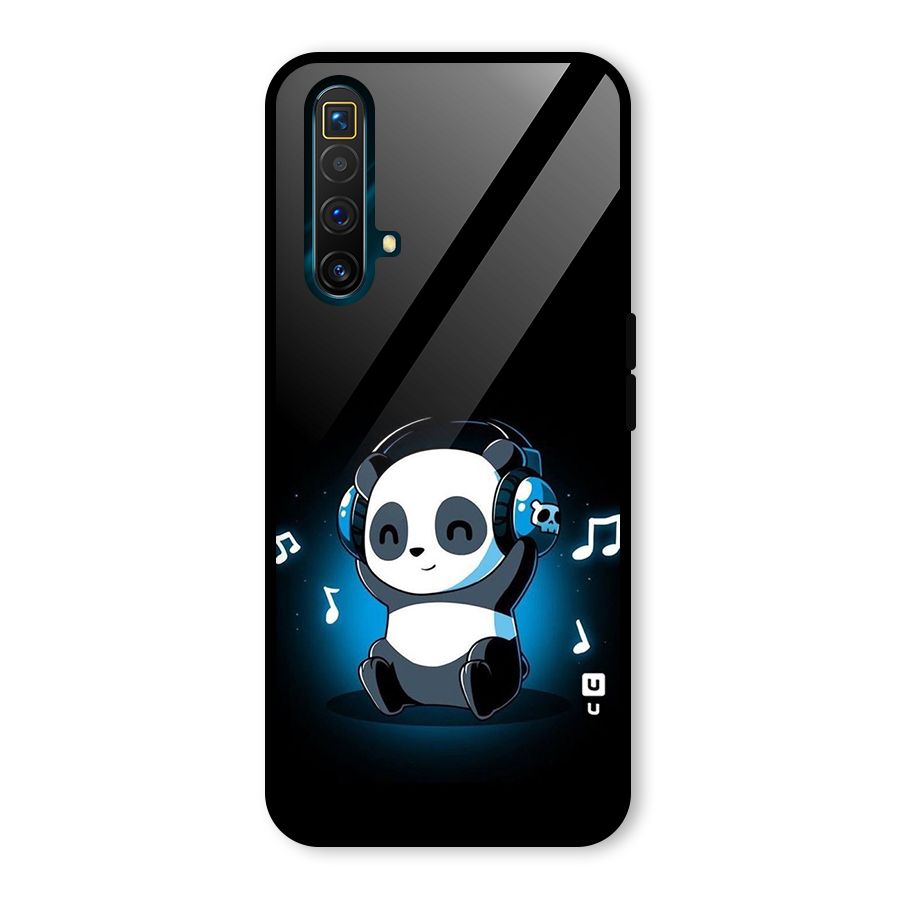 Adorable Panda Enjoying Music Glass Back Case for Realme X3