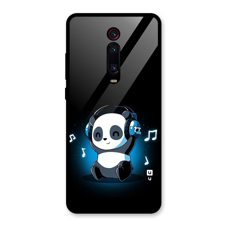 Adorable Panda Enjoying Music Glass Back Case for Redmi K20