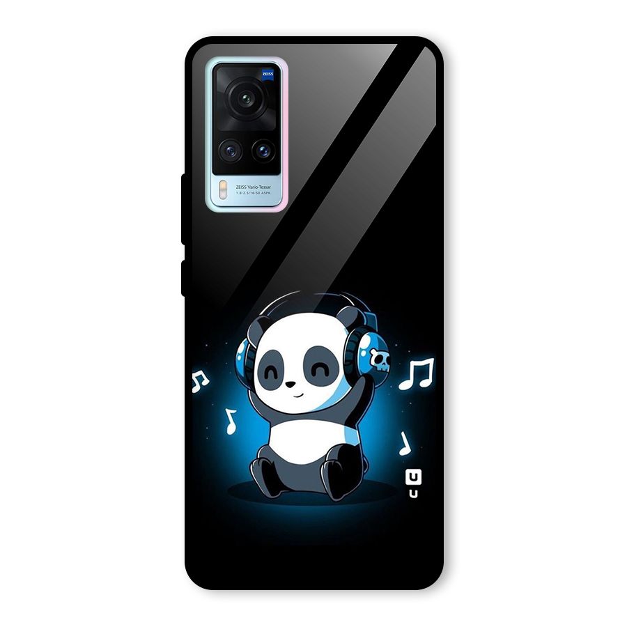 Adorable Panda Enjoying Music Glass Back Case for Vivo X60