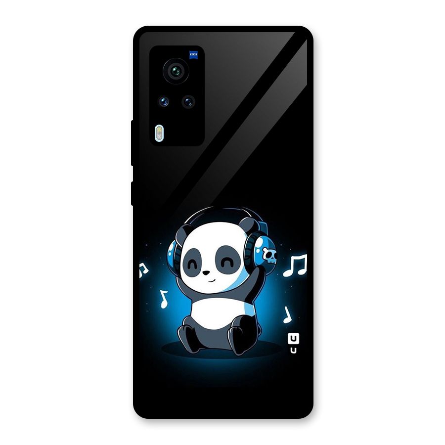 Adorable Panda Enjoying Music Glass Back Case for Vivo X60 Pro