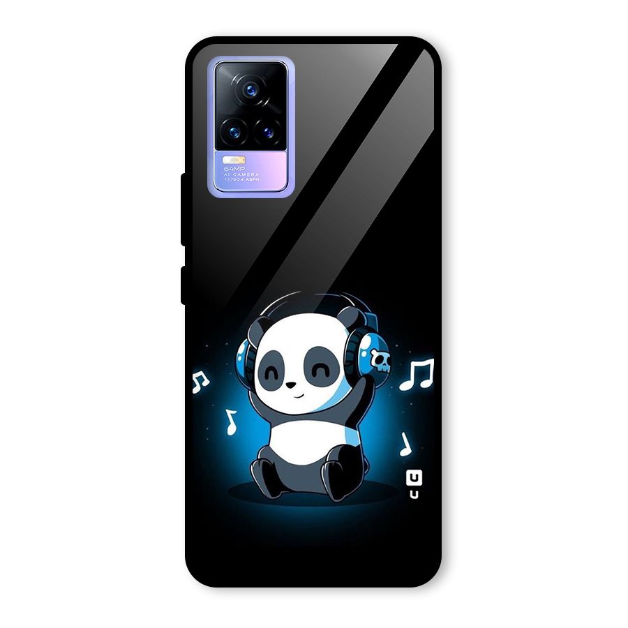 Adorable Panda Enjoying Music Glass Back Case for Vivo Y73
