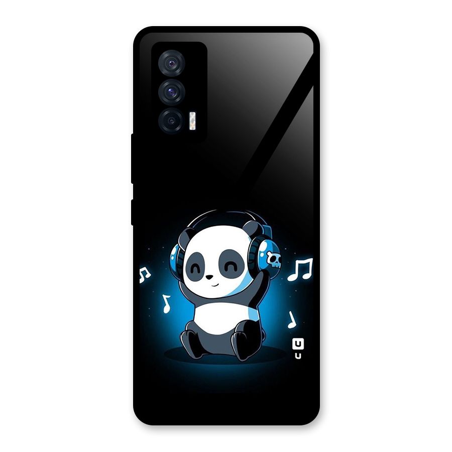 Adorable Panda Enjoying Music Glass Back Case for Vivo iQOO 7 5G