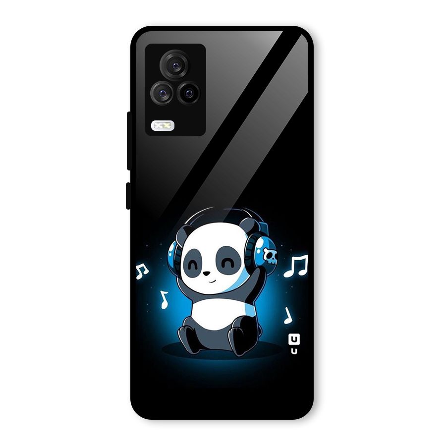 Adorable Panda Enjoying Music Glass Back Case for Vivo iQOO 7 Legend 5G