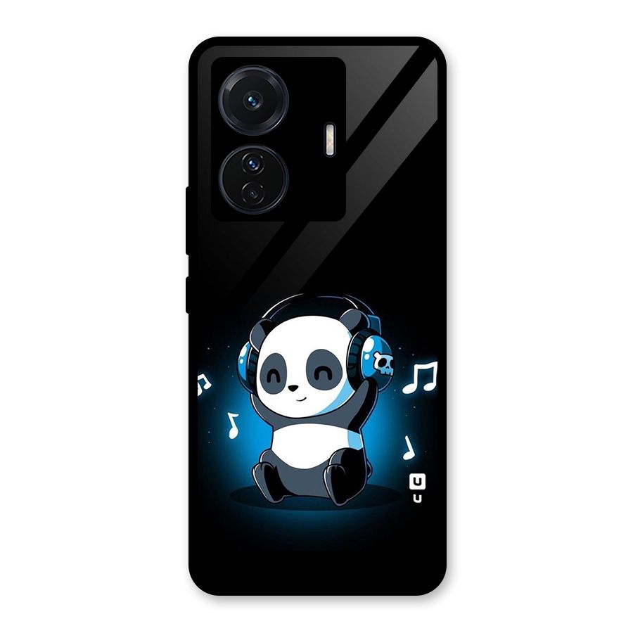 Adorable Panda Enjoying Music Glass Back Case for Vivo iQOO Z6 Pro