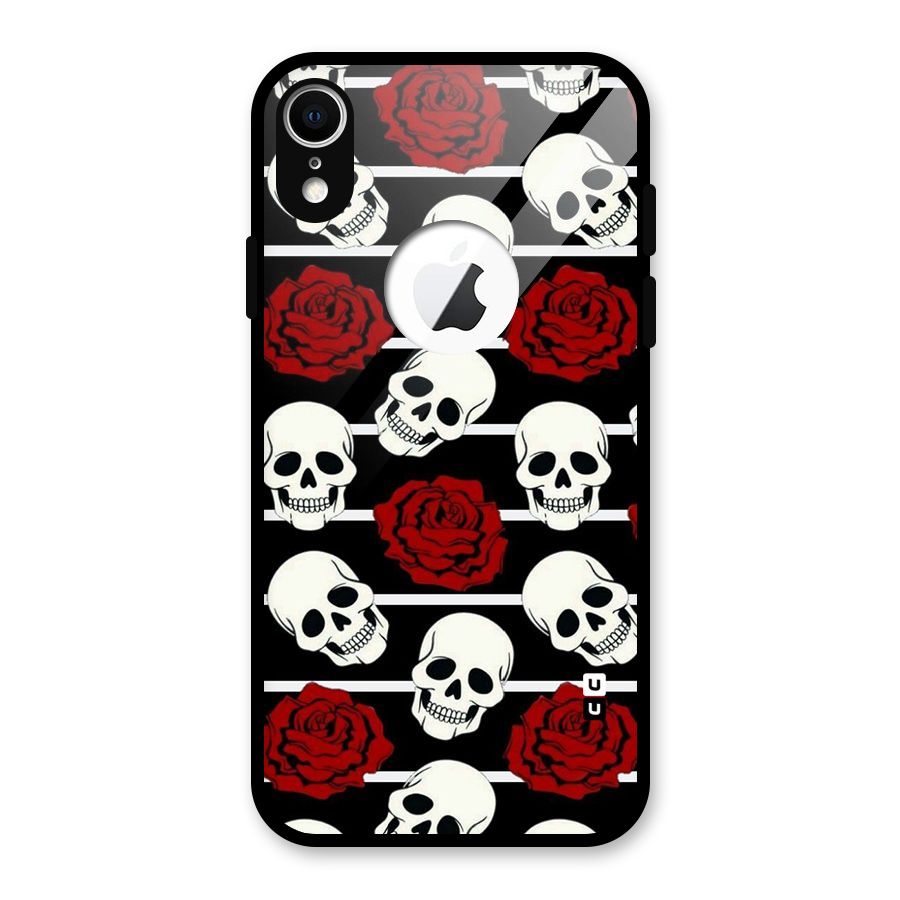Adorable Skulls Glass Back Case for iPhone XR Logo Cut