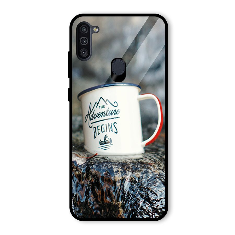 Adventure Begins Glass Back Case for Galaxy M11