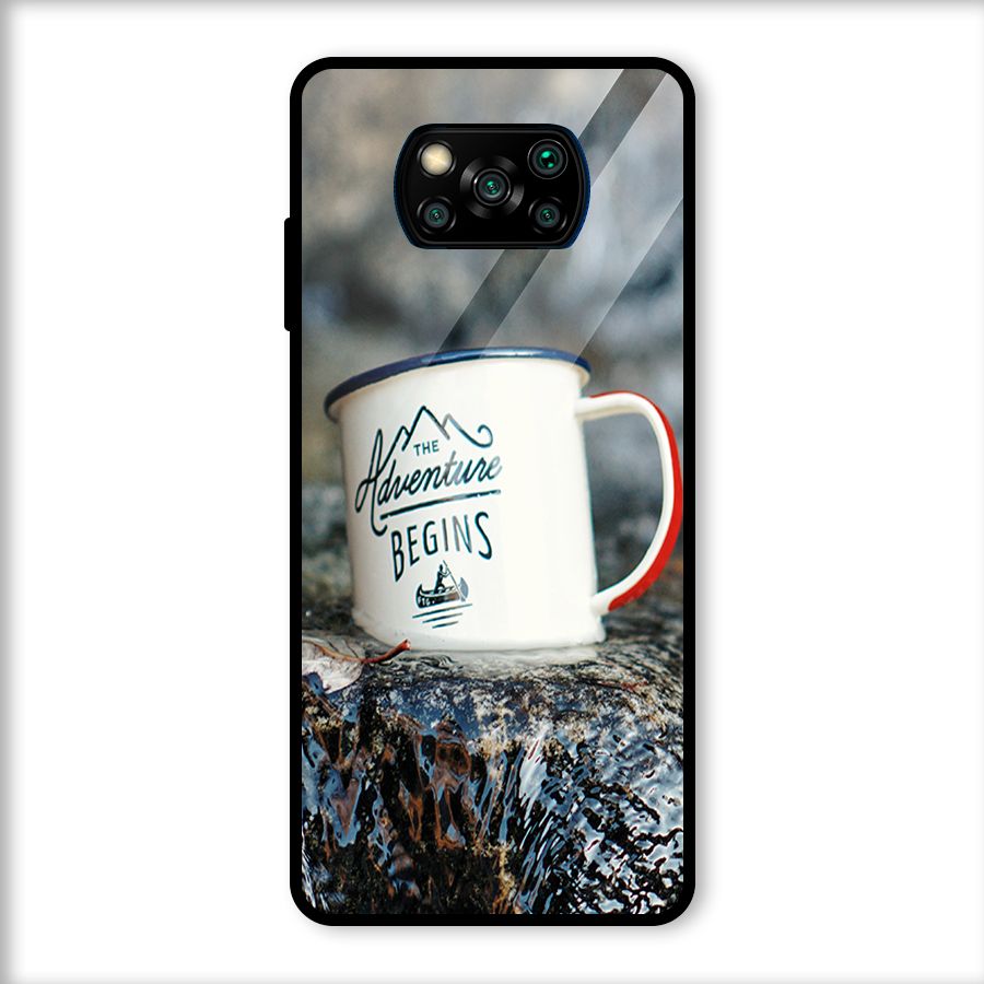 Adventure Begins Glass Back Case for Poco X3