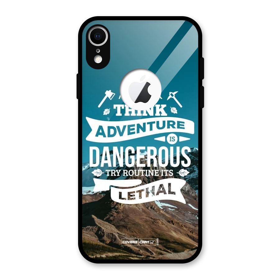Adventure Dangerous Lethal Glass Back Case for iPhone XR Logo Cut