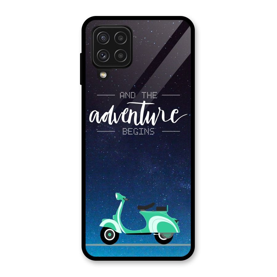 Adventure Scooter Glass Back Case for Galaxy A22 4G
