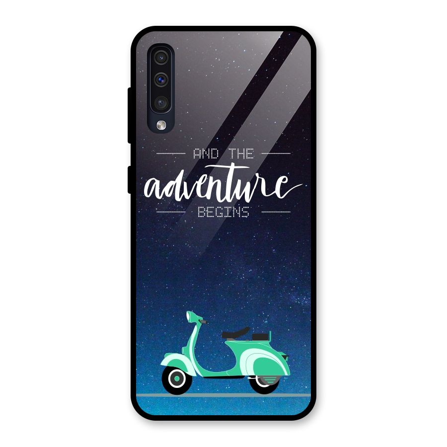 Adventure Scooter Glass Back Case for Galaxy A30s
