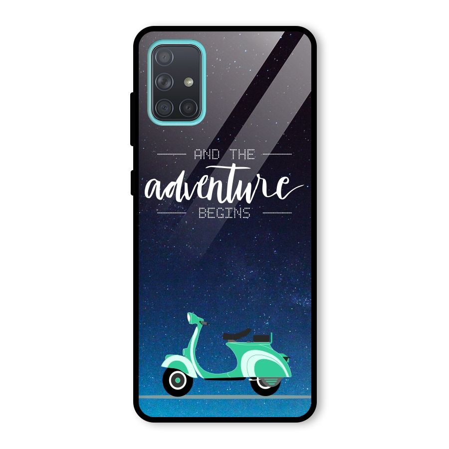Adventure Scooter Glass Back Case for Galaxy A71