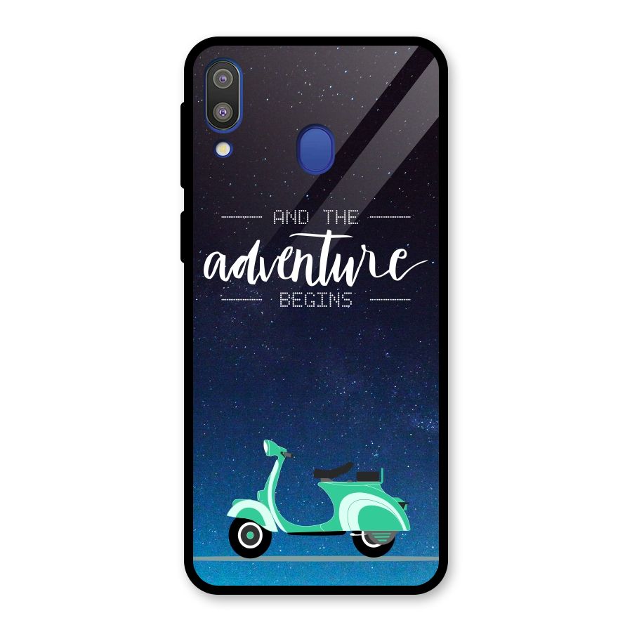 Adventure Scooter Glass Back Case for Galaxy M20