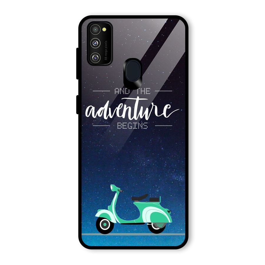 Adventure Scooter Glass Back Case for Galaxy M30s