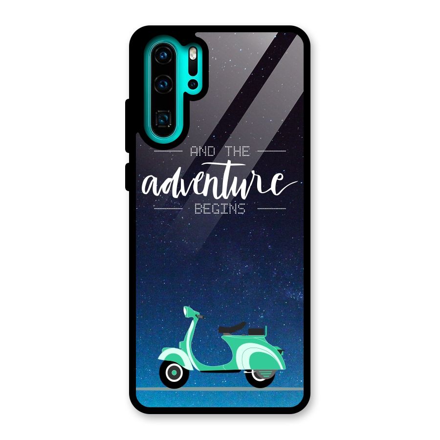 Adventure Scooter Glass Back Case for Huawei P30 Pro