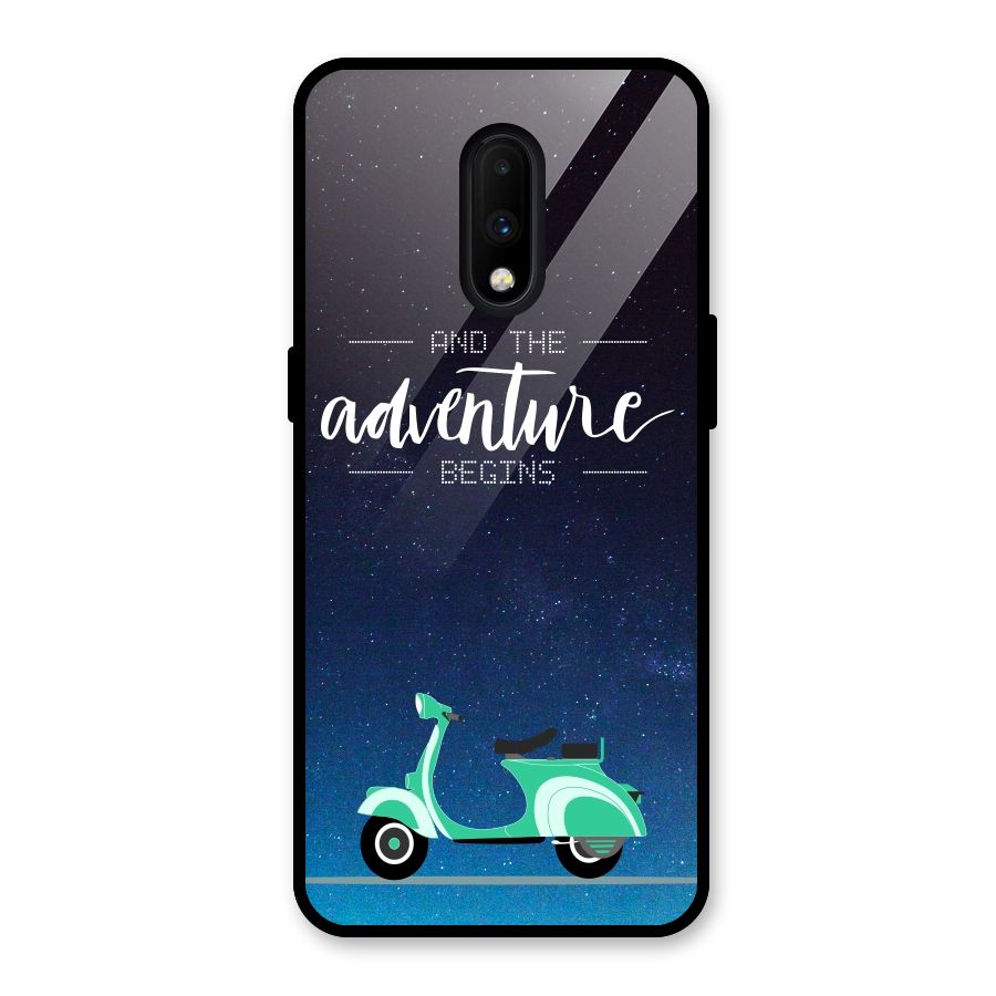 Adventure Scooter Glass Back Case for OnePlus 7