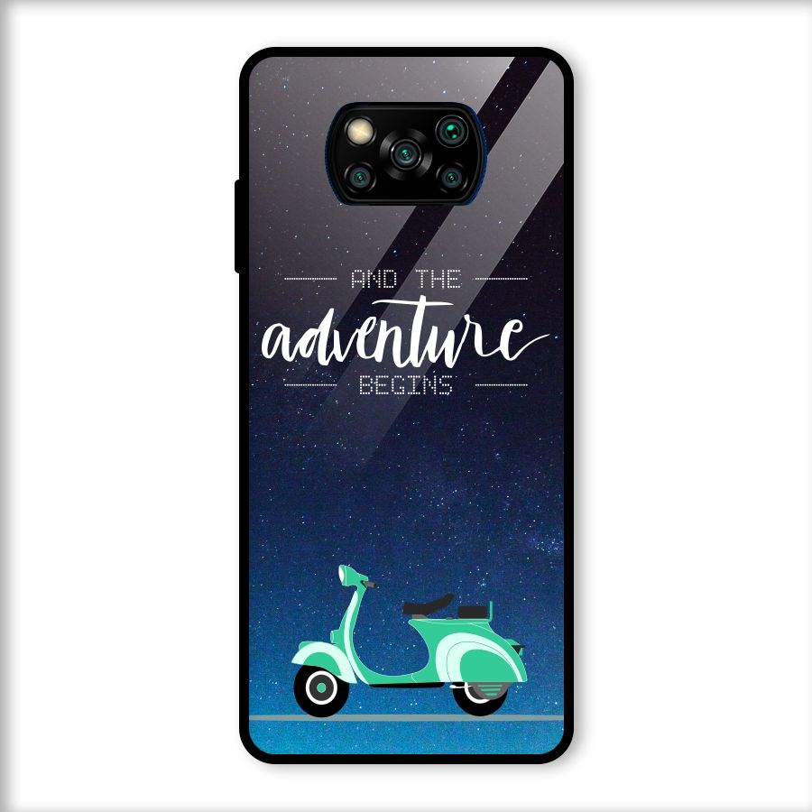Adventure Scooter Glass Back Case for Poco X3