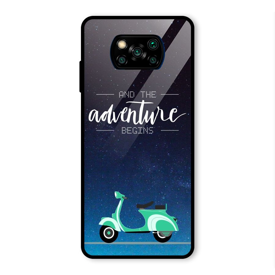 Adventure Scooter Glass Back Case for Poco X3 Pro