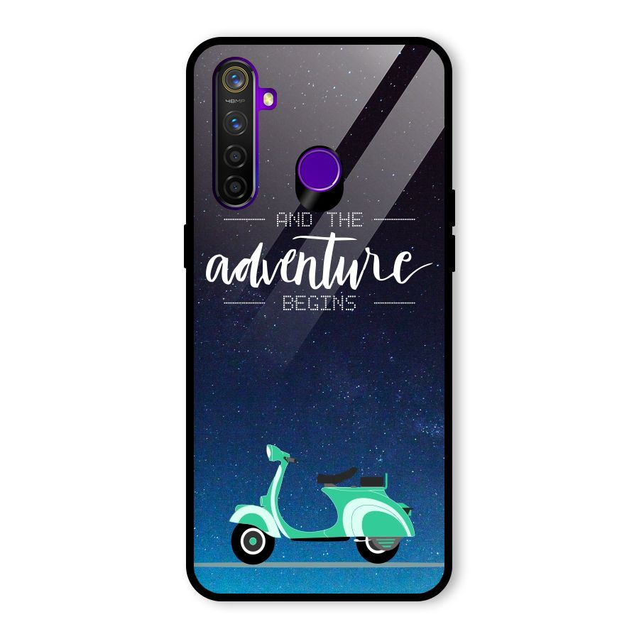 Adventure Scooter Glass Back Case for Realme 5 Pro