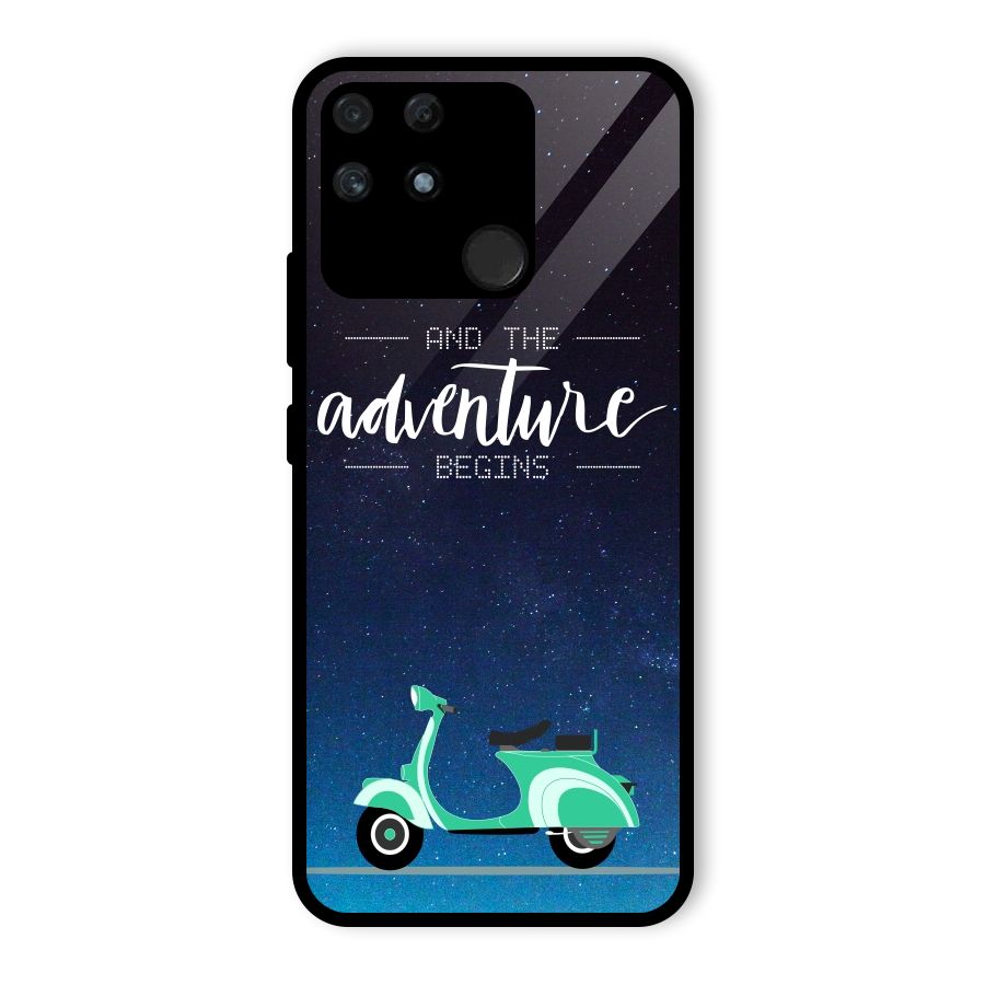 Adventure Scooter Glass Back Case for Realme Narzo 50A