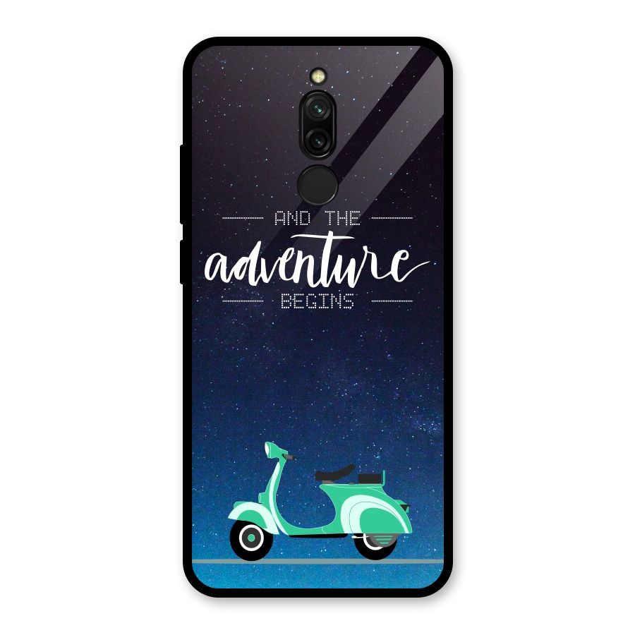 Adventure Scooter Glass Back Case for Redmi 8