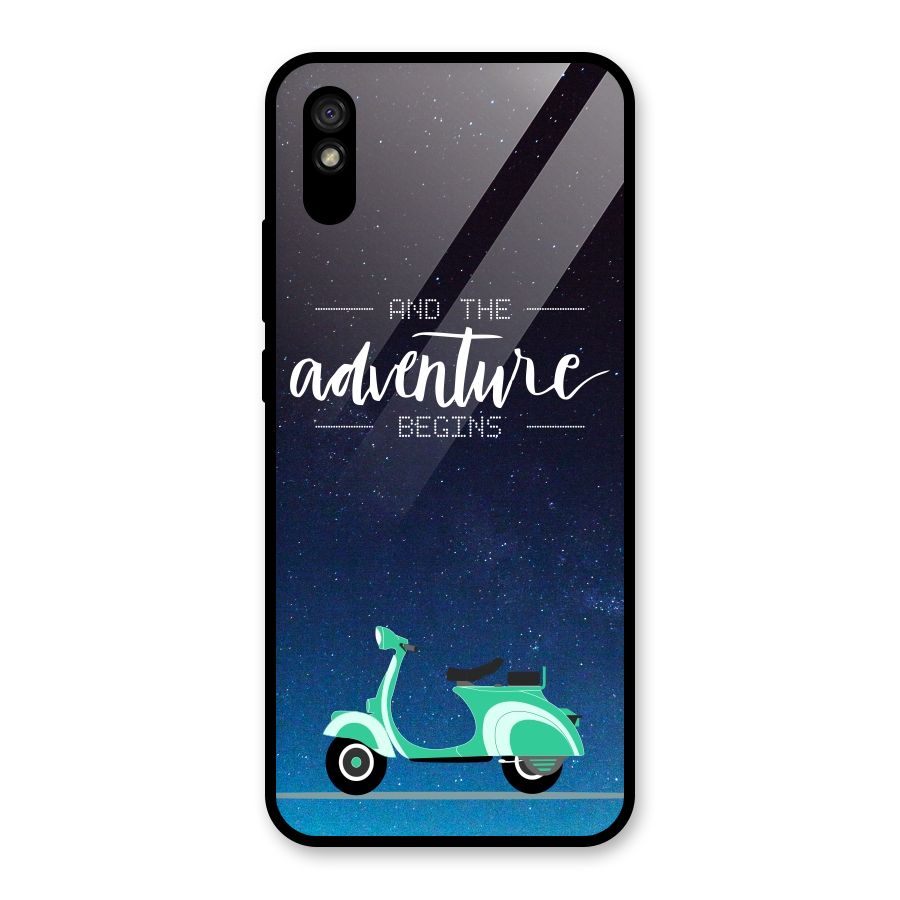 Adventure Scooter Glass Back Case for Redmi 9i