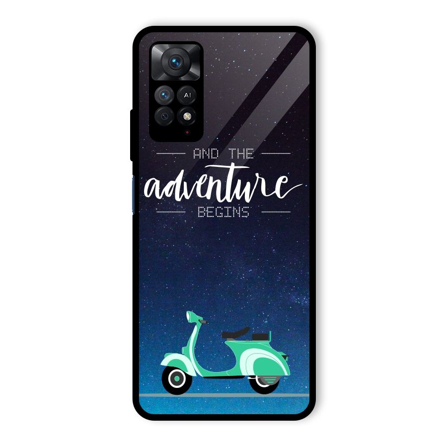 Adventure Scooter Glass Back Case for Redmi Note 11 Pro