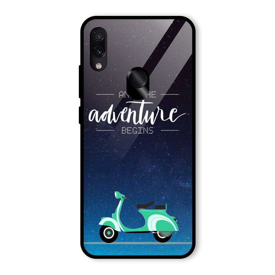 Adventure Scooter Glass Back Case for Redmi Note 7 Pro
