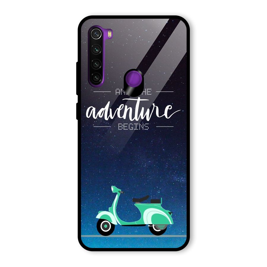 Adventure Scooter Glass Back Case for Redmi Note 8