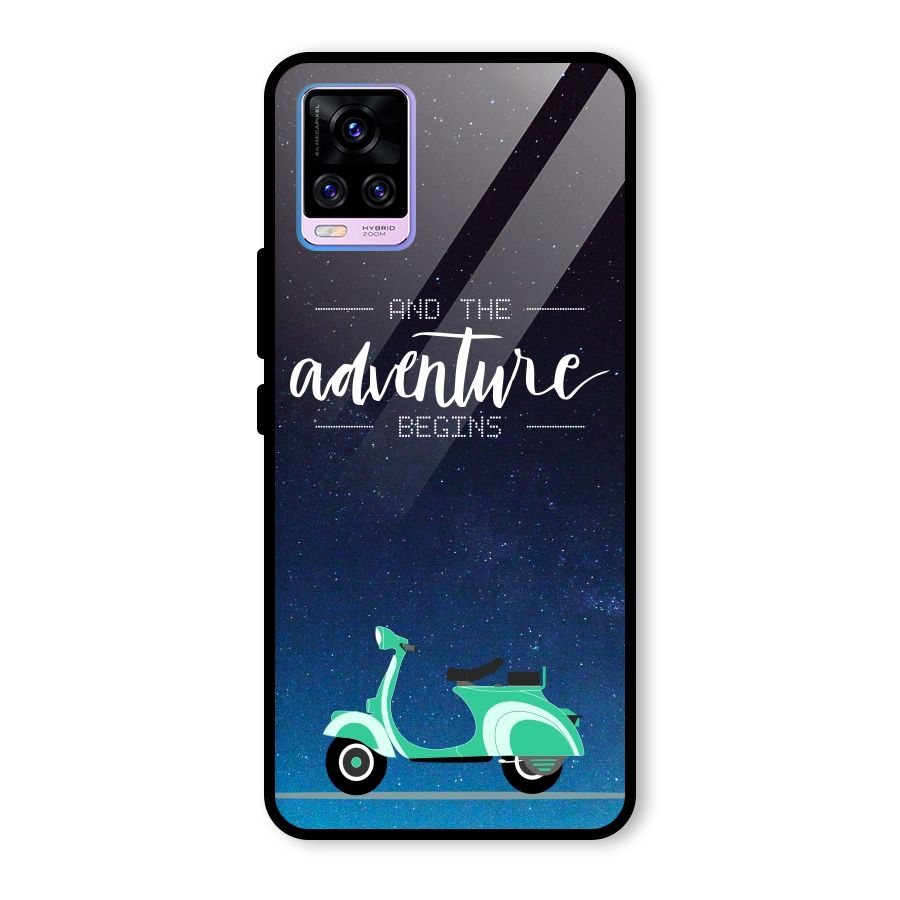 Adventure Scooter Glass Back Case for Vivo V20 Pro