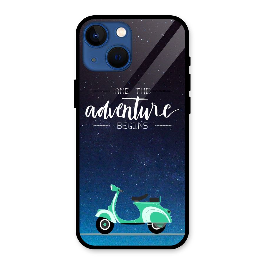 Adventure Scooter Glass Back Case for iPhone 13 Mini