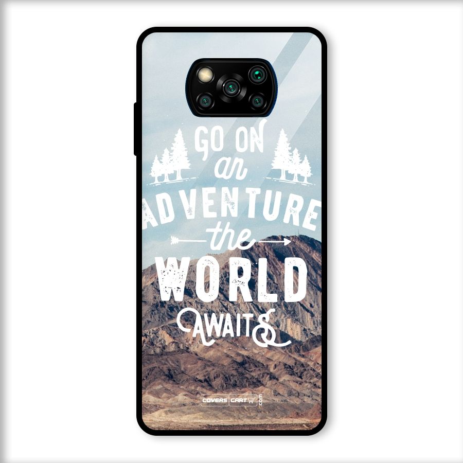 Adventure World Glass Back Case for Poco X3