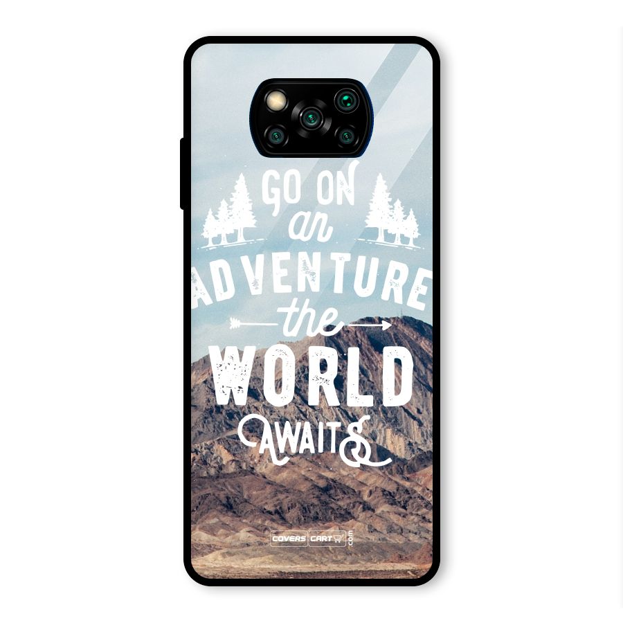 Adventure World Glass Back Case for Poco X3 Pro