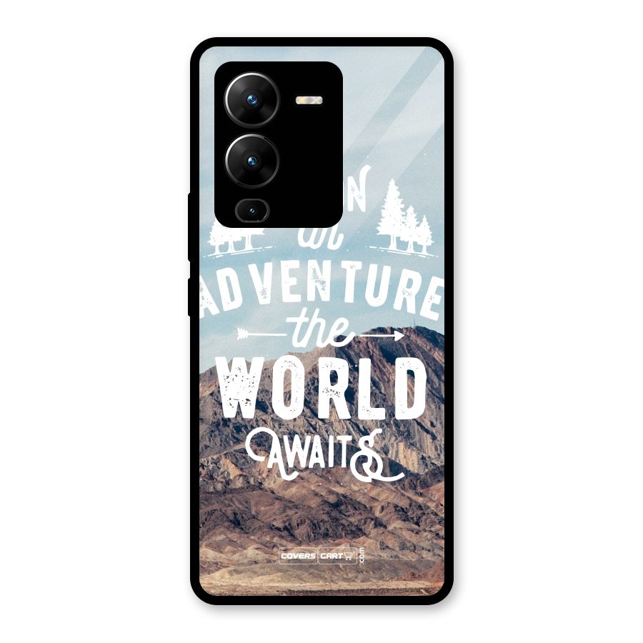 Adventure World Glass Back Case for Vivo V25 Pro