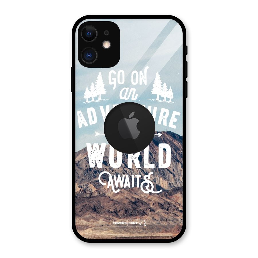 Adventure World Glass Back Case for iPhone 11 Logo Cut