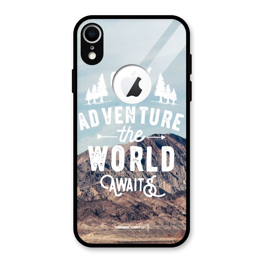 Adventure World Glass Back Case for iPhone XR Logo Cut