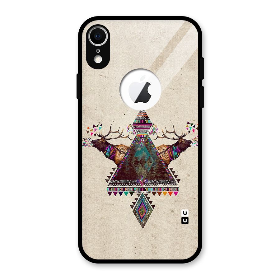 Aesthetic Bull Glass Back Case for iPhone XR Logo Cut