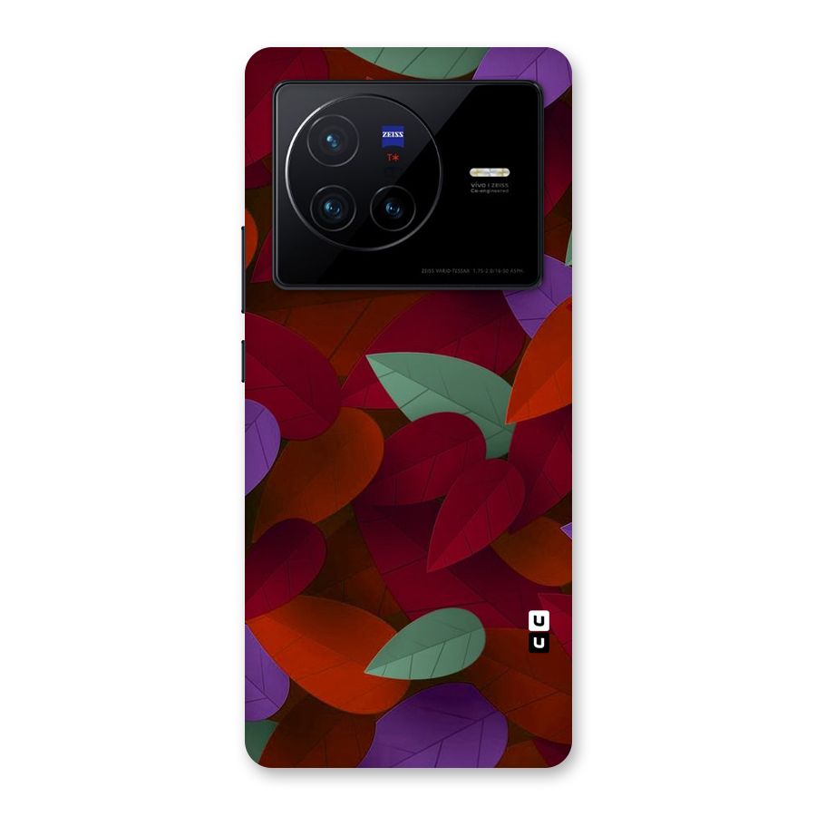 Aesthetic Colorful Leaves Back Case for Vivo X80