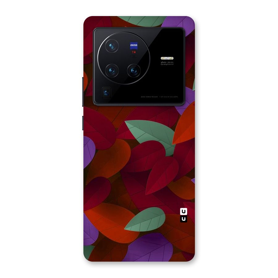 Aesthetic Colorful Leaves Back Case for Vivo X80 Pro