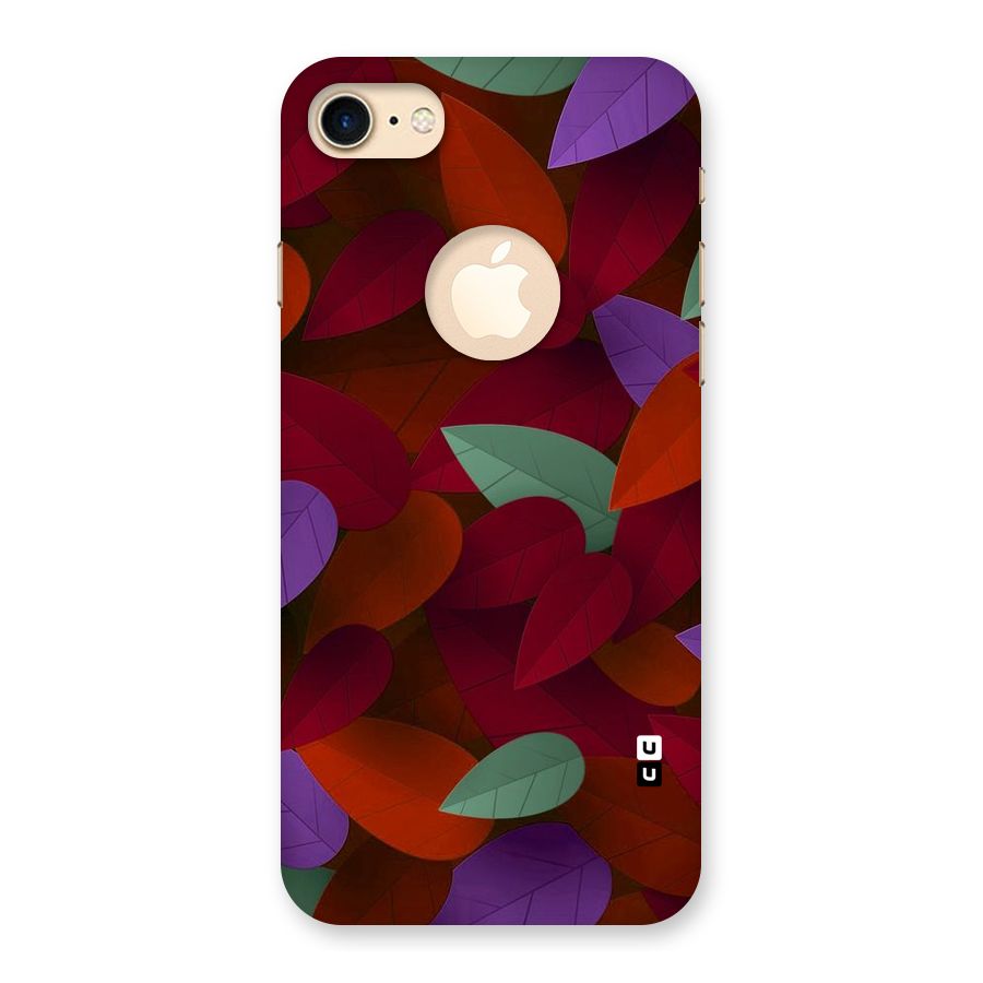 Aesthetic Colorful Leaves Back Case for iPhone 7 Logo Cut