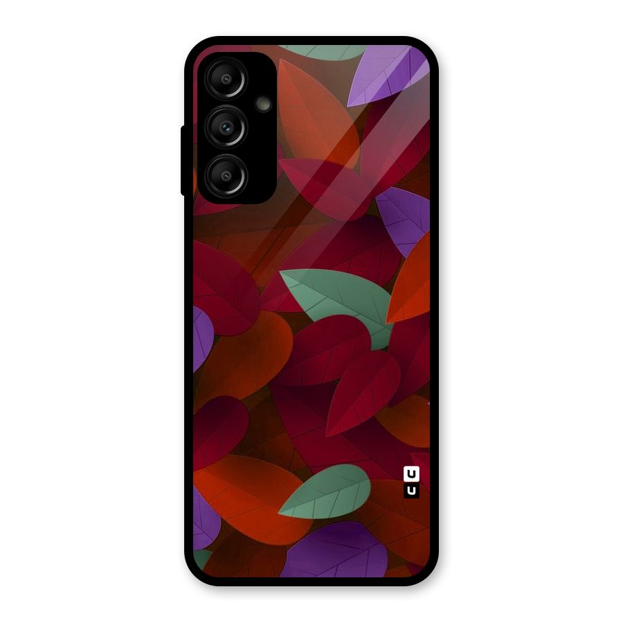 Aesthetic Colorful Leaves Glass Back Case for Galaxy A14 5G