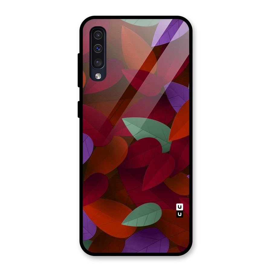 Aesthetic Colorful Leaves Glass Back Case for Galaxy A30s