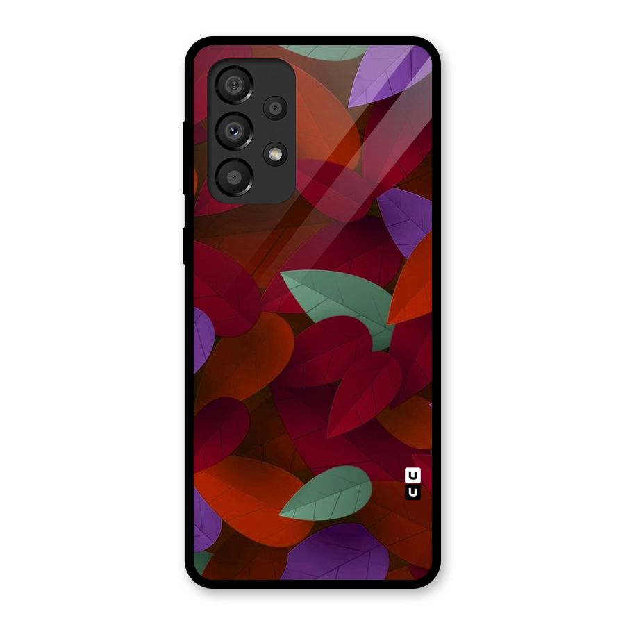 Aesthetic Colorful Leaves Glass Back Case for Galaxy A33 5G