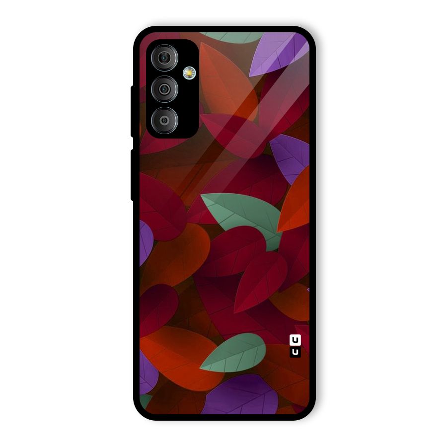 Aesthetic Colorful Leaves Glass Back Case for Galaxy F23