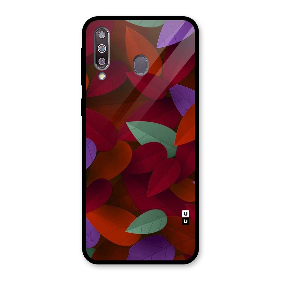 Aesthetic Colorful Leaves Glass Back Case for Galaxy M30