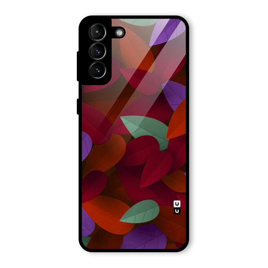 Aesthetic Colorful Leaves Glass Back Case for Galaxy S21 Plus